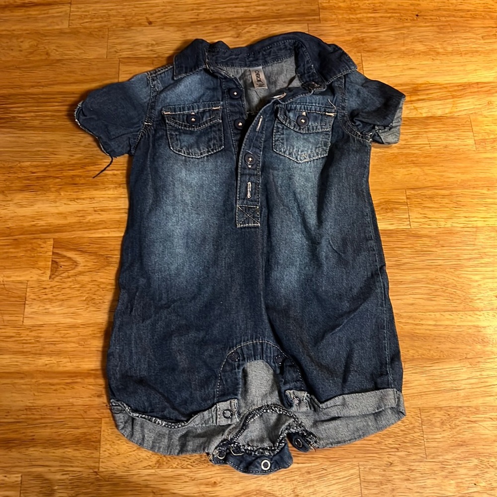 Baby girl denim casual one piece 6~9 months